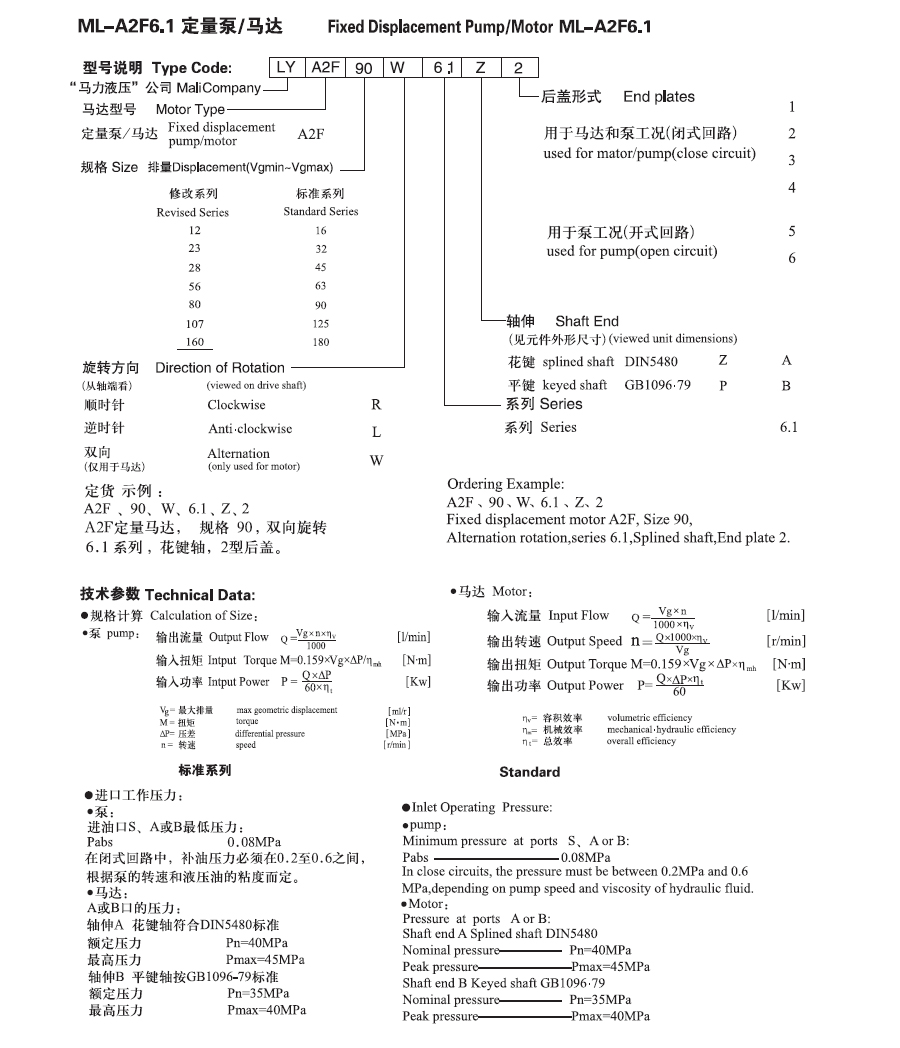 A2F6.1定量柱塞泵/马达